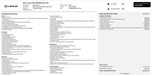2017 Lexus NX 200t Base