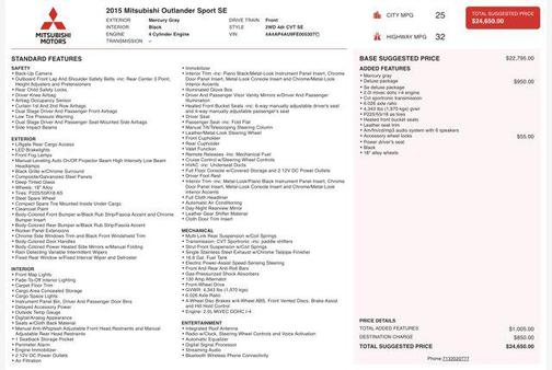 2015 Mitsubishi Outlander Sport SE