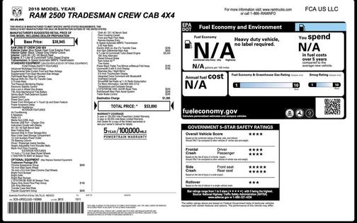 Blue Streak Pearlcoat 2018 RAM 2500 Tradesman Crew Cab 4x4 6'4' Box