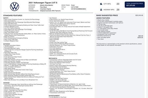 2021 Volkswagen Tiguan 2.0T S