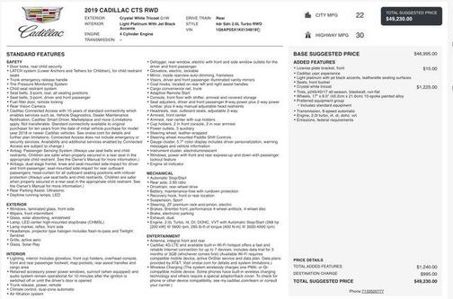 2019 Cadillac CTS 2.0L Turbo