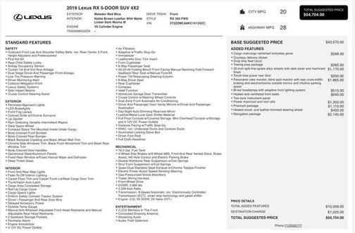 2019 Lexus RX 350 Base