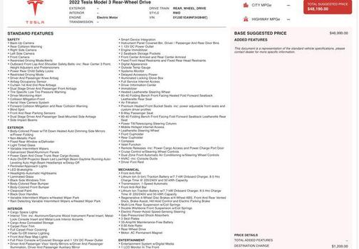 2022 Tesla Model 3 Standard Range