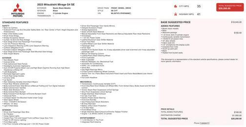 2023 Mitsubishi Mirage G4 SE