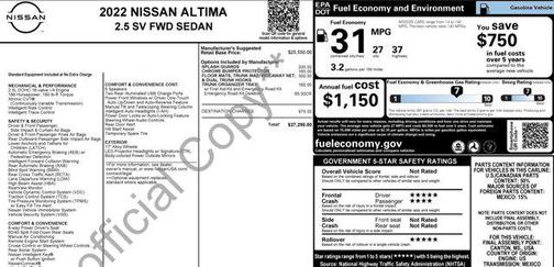 2022 Nissan Altima 2.5 SV