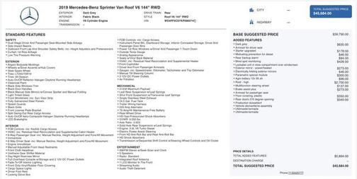 2019 Mercedes-Benz Sprinter 2500 Standard Roof