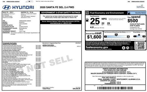 2020 Hyundai SANTA FE SEL 2.4