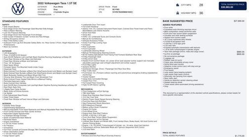 2022 Volkswagen Taos 1.5T SE