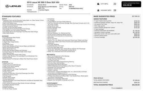 2015 Lexus NX 200t F Sport