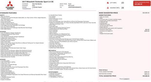 2017 Mitsubishi Outlander Sport 2.4 SE