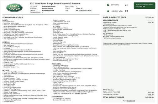 2017 Land Rover Range Rover Evoque SE