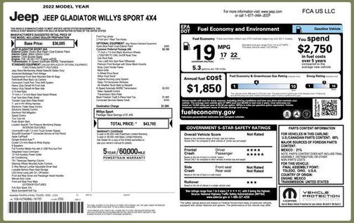 2022 Jeep Gladiator Sport