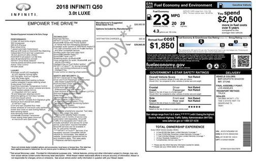 2018 INFINITI Q50 3.0t LUXE