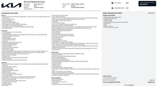 2017 Kia Optima SX Turbo