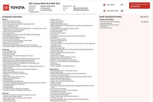 2021 Toyota RAV4 Hybrid XLE