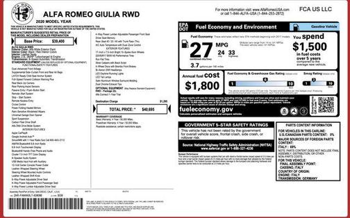 2020 Alfa Romeo Giulia Base