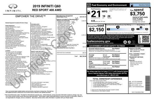 2019 INFINITI Q60 3.0t Red Sport 400