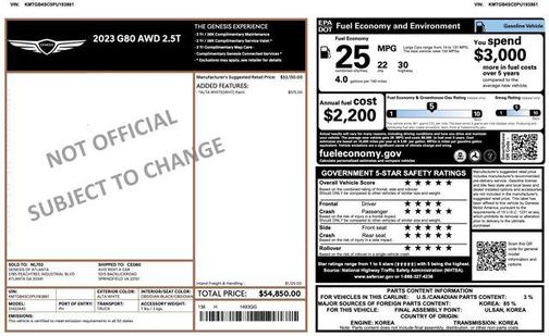 2023 Genesis G80 2.5T AWD