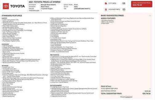 2021 Toyota Prius LE