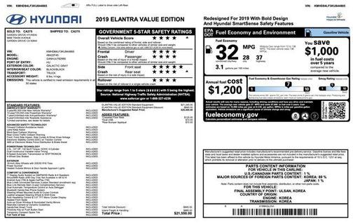 2019 Hyundai ELANTRA Value Edition