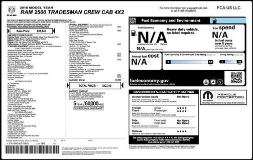 2018 RAM 2500 Tradesman Crew Cab 4x2 6'4' Box