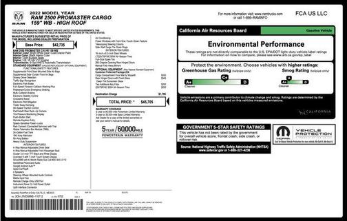 2022 RAM ProMaster 2500 High Roof