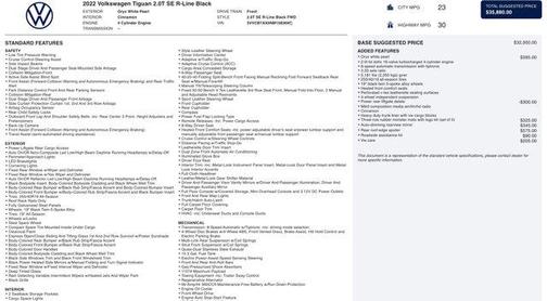 2022 Volkswagen Tiguan 2.0T SE R-Line Black