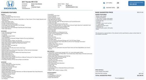 Modern Steel Metallic 2017 Honda HR-V EX