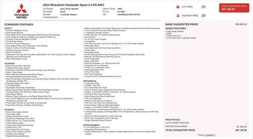2024 Mitsubishi Outlander Sport 2.0 ES