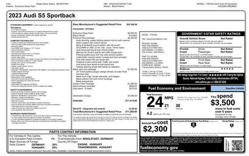 2023 Audi S5 Premium Plus TFSI quattro Tiptronic