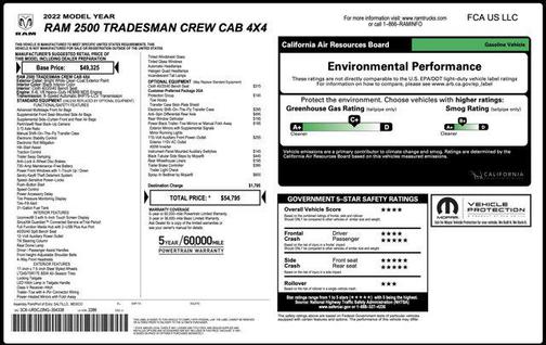 2022 RAM 2500 Tradesman Crew Cab 4x4 6'4' Box