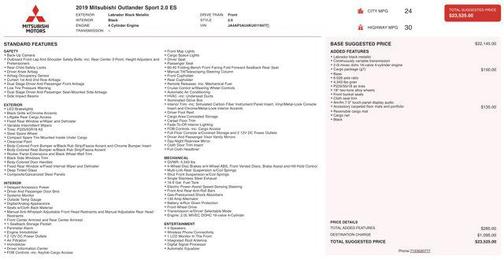 2019 Mitsubishi Outlander Sport 2.0 LE