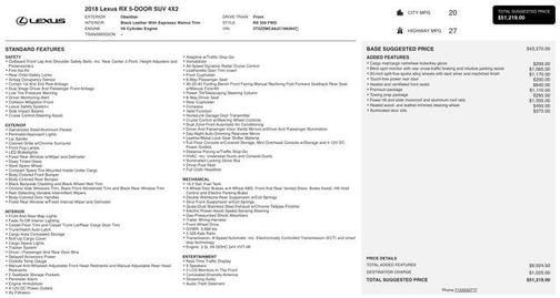 2018 Lexus RX 350 Base