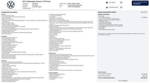 2017 Volkswagen Passat 1.8T R-Line w/Comfort