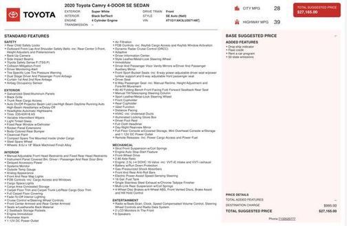 2020 Toyota Camry SE