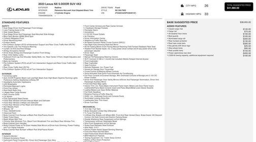 2023 Lexus NX 250 Base
