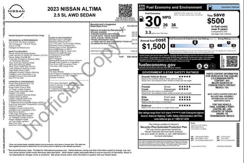 Super Black 2023 Nissan Altima 2.5 SL