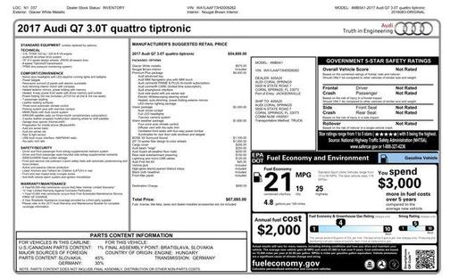 2017 Audi Q7 3.0T Premium