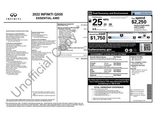 2022 INFINITI QX55 ESSENTIAL