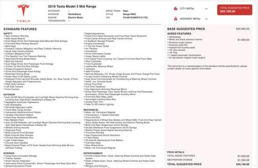 2019 Tesla Model 3 Standard Range Plus