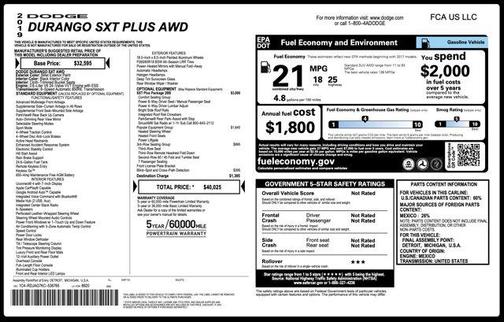 2019 Dodge Durango SXT Plus