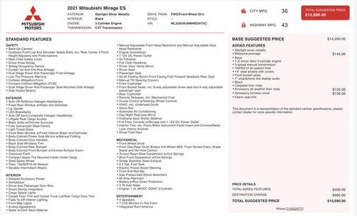 2021 Mitsubishi Mirage Carbonite Edition