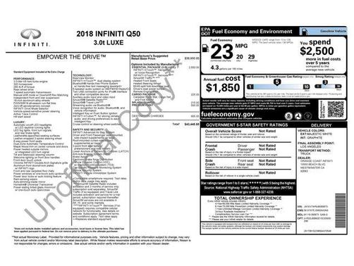 2018 INFINITI Q50 3.0t LUXE