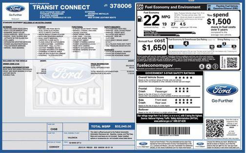 2018 Ford Transit Connect Titanium w/Rear Liftgate