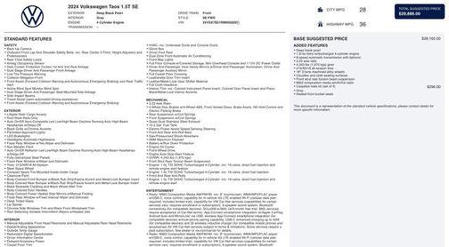 2024 Volkswagen Taos 1.5T SE