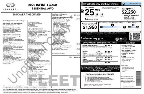 2020 INFINITI QX50 ESSENTIAL AWD