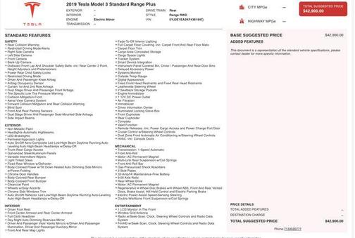 2019 Tesla Model 3 Standard Range Plus