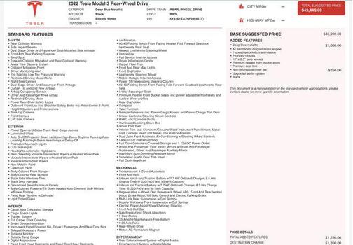 2022 Tesla Model 3 Standard Range