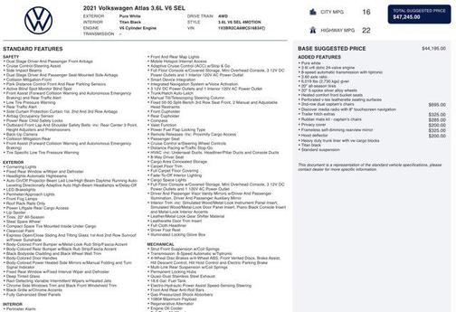 2021 Volkswagen Atlas 3.6L SEL