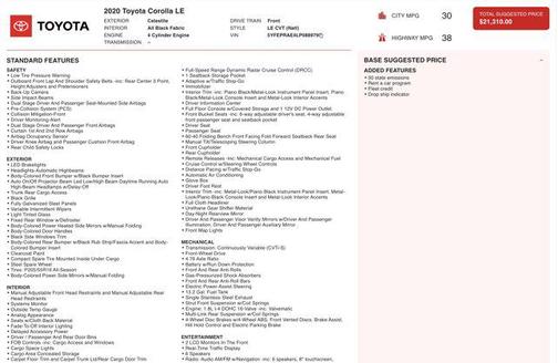 2020 Toyota Corolla LE